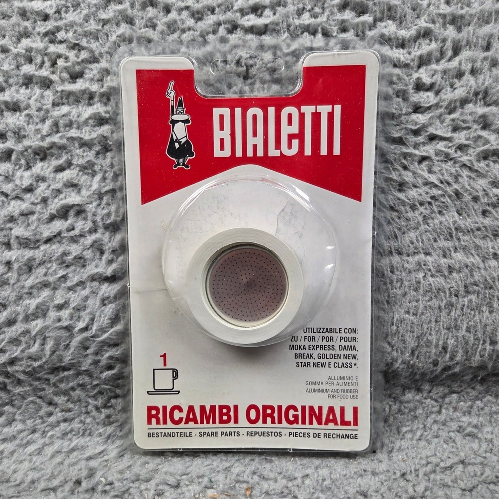 Bialetti Replacement Filter Gasket 1 Cup‎ White Moka Express Ricambi Originali